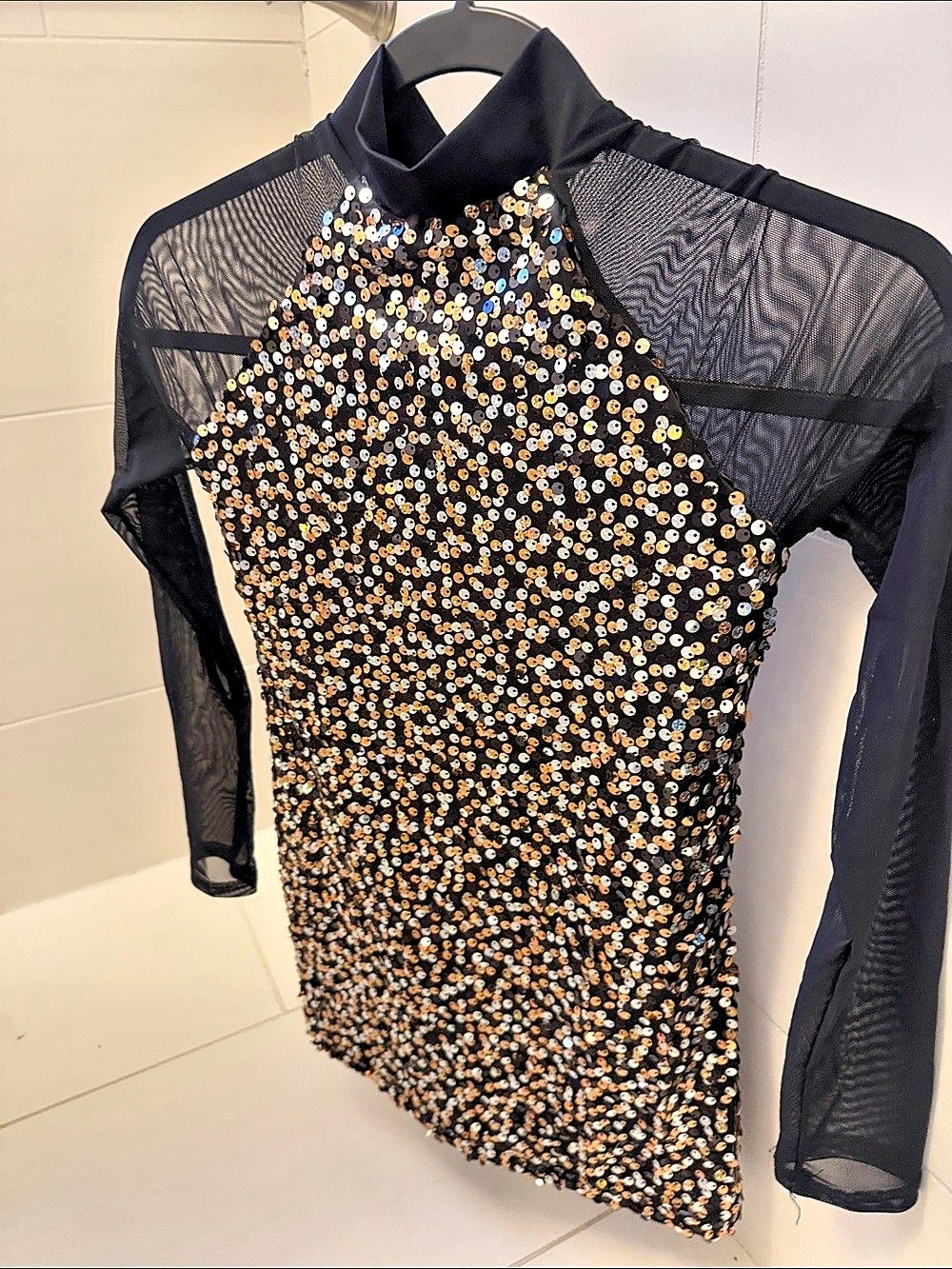 Sequin Mesh Long Sleeve